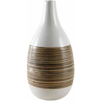 Aubry Gaspard - Dekorative Vase aus in Weiß lackiertem Naturbambus von AUBRY GASPARD