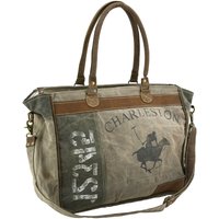 Aubry Gaspard - Tasche aus Baumwolle und Büffelleder Charleston von AUBRY GASPARD