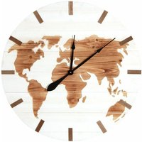 Aubry Gaspard - Uhr aus Holz mit Weltkarte Motiv von AUBRY GASPARD