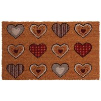Fußmatte aus Kokosfasern mit 12 Herzen Motiven von AUBRY GASPARD