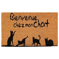 Aubry Gaspard - Fußmatte aus Kokosfasern mit Bienvenue chez mon chat Inschrift von AUBRY GASPARD