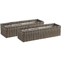 Aubry Gaspard - Rechteckiger Blumenkasten aus synthetischem Rattan (2er-Set) von AUBRY GASPARD