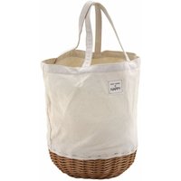 Aubry Gaspard - Runde Tasche aus Stoff mit Unterseite aus Weide von AUBRY GASPARD