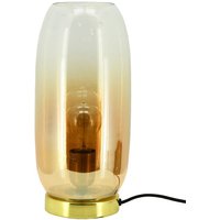 Stehlampe aus bernsteinfarbenem Glas und goldfarbenem Metall von AUBRY GASPARD