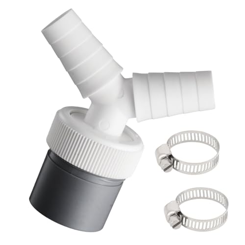 Ablaufadapter für Geschirrspüler und Waschmaschine, 19-24 mm, Doppelanschlussrohrgewinde, Y-Adapter mit 2 Schlauchschellen für Schlauch mit Eingangsanschluss des Auslaufs, 40 mm Rohr Ablaufadapter für Geschirrspüler und Waschmaschine, 19-24 mm, Doppelanschlussrohrgewinde, Y-Adapter mit 2 Schlauchschellen für Schlauch mit Eingangsanschluss des Auslaufs, 40 mm Rohr von AUCANNIO