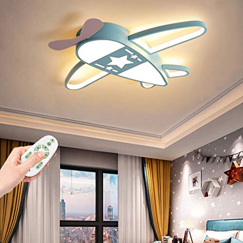 AUCF Kinderlampe LED Deckenlicht Kreative Cartoon Flugzeug Kinderzimmer Deckenleuchte Dimmbare Kronleuchter Moderne Beleuchtung Jungen Mädchen Zimmer Kinderzimmer Kinderzimmer Dekorative Deckenlampe von AUCF