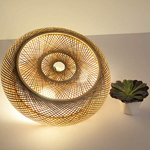 Deckenlampe Retro Bambus Rattan Natürliche Gewebte Deckenleuchte Vintage Deckenlich E27 Land Korridor Pendelleuchte Handgewebte Lampe Restaurant Wohnzimmer Schlafzimmer Studie Deko Beleuchtung leuchte von AUCF