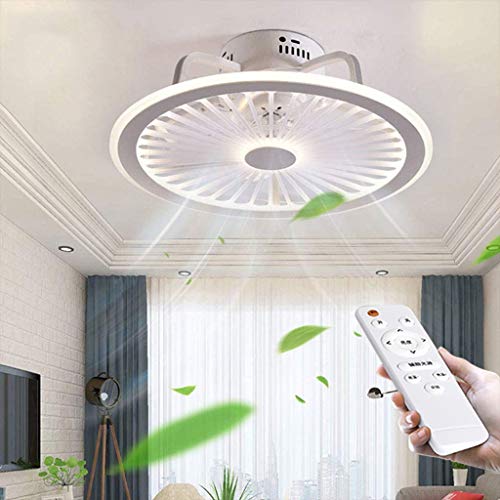 Deckenventilator Mit Beleuchtung LED-Licht Einstellbare Windgeschwindigkeit Unsichtbar Extrem Leise Dimmbar Fernbedienung 56W Moderne Ventilator Deckenleuchte Schlafzimmer Wohnzimmer Esszimmer,Weiß von AUCF