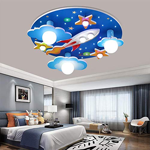 LED Deckenlampe Kinderzimmer Universum Sternenhimmel Deckenleuchte Wohnzimmerlampe Kinder Arbeitszimmer Indoor Deckenbeleuchtung Junge Mädchen Schlafzimmer Cartoon Deckenspot Mit Fernbedienung Ø61cm von AUCF