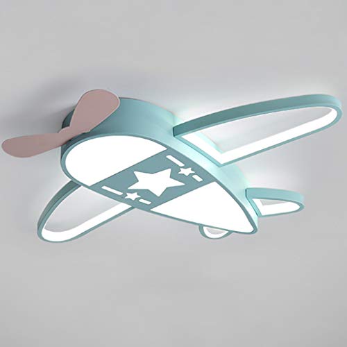 LED Deckenleuchte Kinder Ultra Dünn Schön Flugzeug Deckenlampe Schlafzimmer Babylampe Kinderzimmer Moderne Wohnzimmer Kindergarten Acryl Lampe Dekoratives Metall Lüster,Minzgrün,76cm white light von AUCF