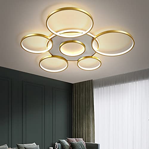 LED Deckenleuchte Moderne Wohnzimmer Lampe Ring Design Dimmbare Deckenlampe Mit Fernbedienung Innenbeleuchtung Deckenlicht Schlafzimmer Esszimmer Kinderzimmer Küche Bürolampe Dekorative Kronleuchter von AUCF