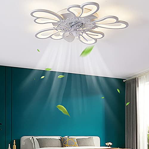 Lüfter-Deckenleuchte LED Deckenventilator Mit Beleuchtung Modern Dimmable 50W Leise Wind Einstellbar Ventilator Deckenlampe Schlafzimmer Wohnzimmer Kinderzimmer Fan Lampe Mit Fernbedienung Leuchte von AUCF