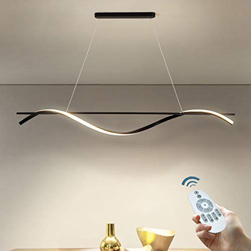 LED Pendelleuchte Dimmbar Modern Design Hängelampe Kronleuchter Fernbedienung Höhenverstellbar Esszimmer Lichter Schlafzimmer Wohnzimmer Hängeleuchten Dekorative Beleuchtung Deckenleuchte,120cm von AUCF