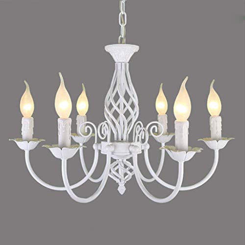 AUCF Pendellampe Retro Metall Industriestil Pendelleuchte Höhenverstellbar E14 Hängelampe Beleuchtung Esszimmer Kronleuchter Wohnzimmer Schlafzimmer Villa Dekoration Deckenlampe Weiß von AUCF