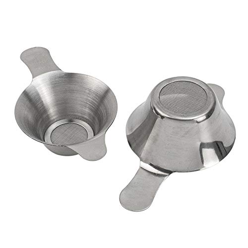 AUEAR, Mini-Sieb aus Edelstahl, feinmaschig, Teetrichter, Kaffeefilter mit Doppelgriffen, 2 Stück von AUEAR