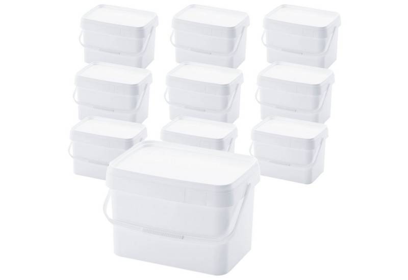 AUER Packaging GmbH Aufbewahrungsschüssel 10 x AUER 20 Liter Eimer mit Deckel 39 x 29 x 25 cm Weiß, (10-tlg., ineinander stapelbar), lebensmittelecht von AUER Packaging GmbH