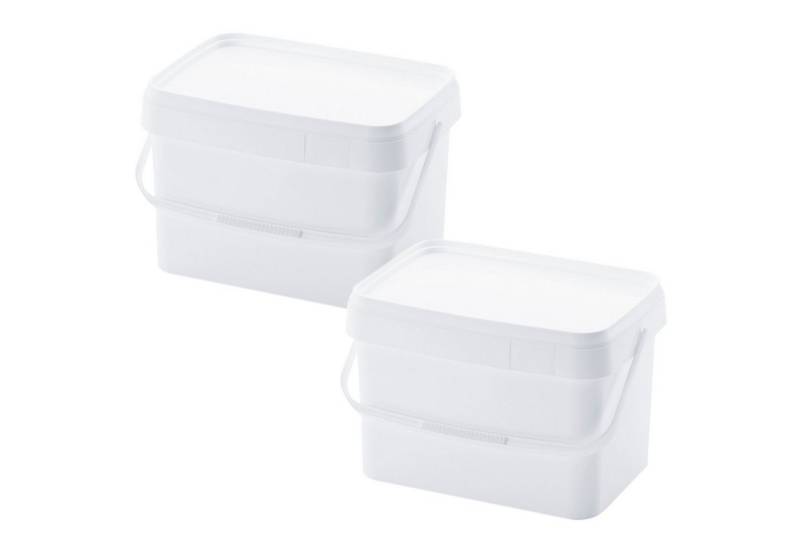 AUER Packaging GmbH Aufbewahrungsschüssel 2 x AUER 20 Liter Eimer mit Deckel 39 x 29 x 25 cm Weiß, (2-tlg., ineinander stapelbar), lebensmittelecht von AUER Packaging GmbH