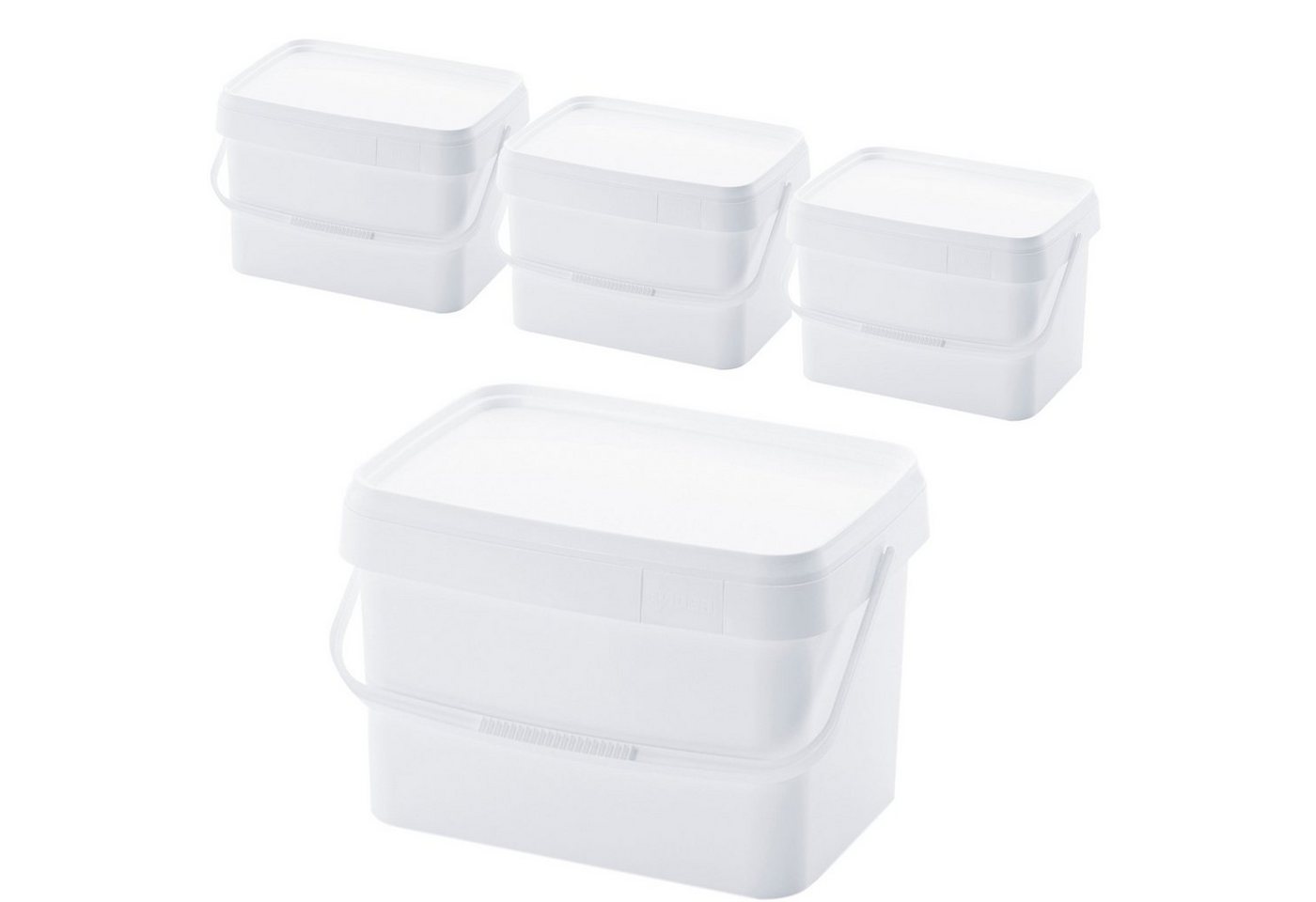 AUER Packaging GmbH Aufbewahrungsschüssel 4 x AUER 20 Liter Eimer mit Deckel 39 x 29 x 25 cm Weiß, (4-tlg., ineinander stapelbar), lebensmittelecht von AUER Packaging GmbH