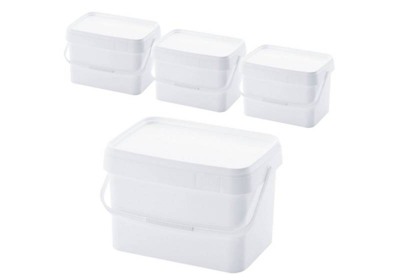 AUER Packaging GmbH Aufbewahrungsschüssel 4 x AUER 20 Liter Eimer mit Deckel 39 x 29 x 25 cm Weiß, (4-tlg., ineinander stapelbar), lebensmittelecht von AUER Packaging GmbH