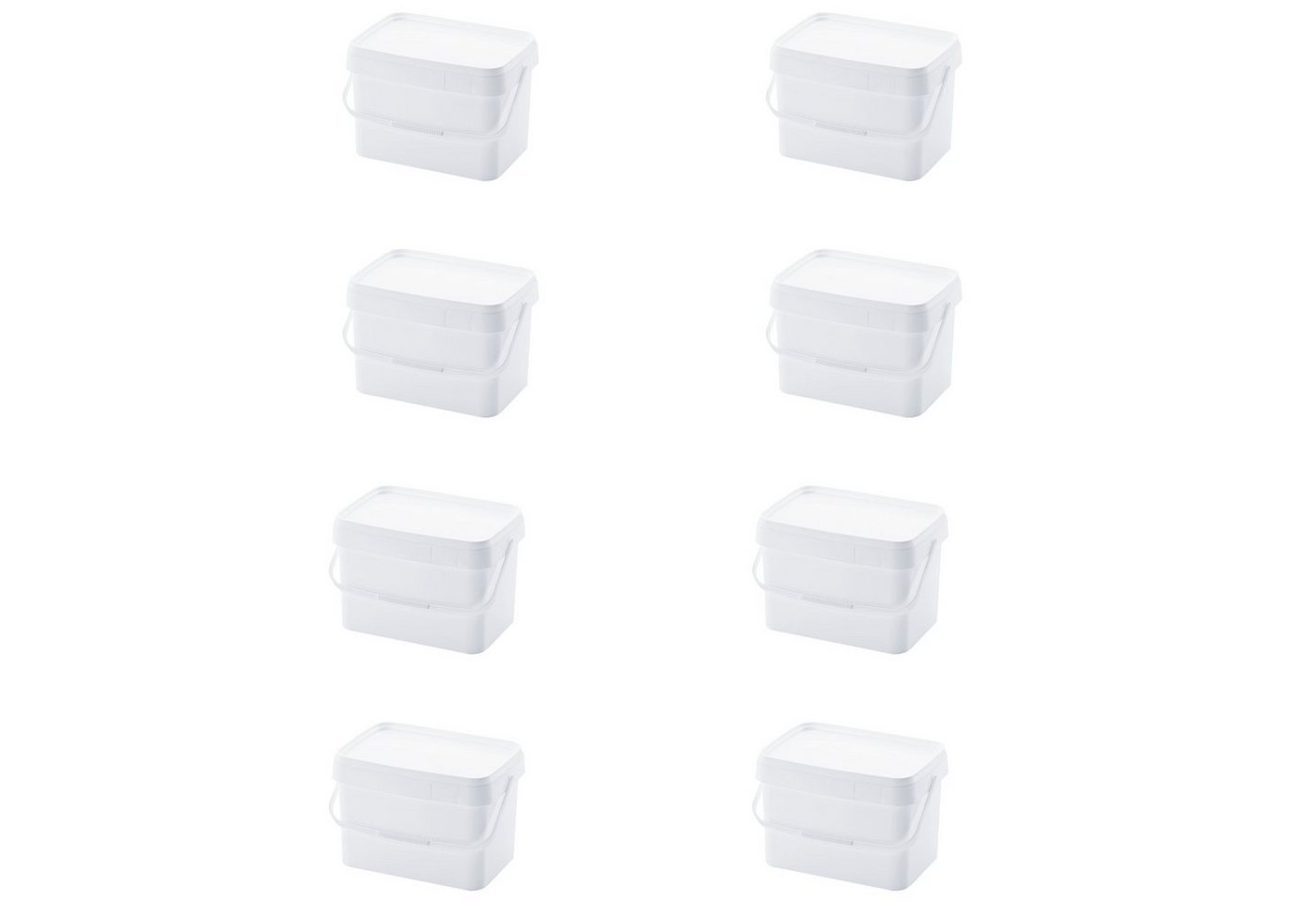 AUER Packaging GmbH Aufbewahrungsschüssel 8 x AUER 20 Liter Eimer mit Deckel 39 x 29 x 25 cm Weiß, (8-tlg., ineinander stapelbar), lebensmittelecht von AUER Packaging GmbH