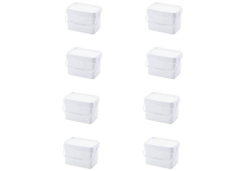 AUER Packaging GmbH Aufbewahrungsschüssel 8 x AUER 20 Liter Eimer mit Deckel 39 x 29 x 25 cm Weiß, (8-tlg., ineinander stapelbar), lebensmittelecht von AUER Packaging GmbH