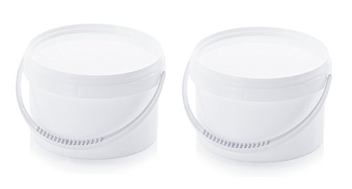 2X Eimer 3,0l mit Deckel * lebensmittelecht, Originalitätsverschluss 3l 2er Set von Auer Packaging