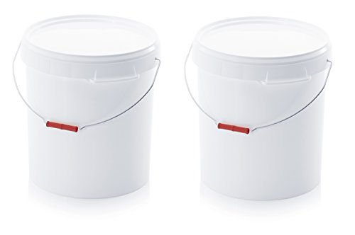 2X Eimer 30l mit Deckel und Metallbügel * lebensmittelecht * 30 Liter * weiß * Kunststoffeimer, 2er Set 2X Eimer 30l mit Deckel und Metallbügel * lebensmittelecht * 30 Liter * weiß * Kunststoffeimer, 2er Set von Auer Packaging