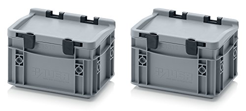 2x Eurobehälter-Eurobox 20 x 15 x 13,5 mit Scharnierdeckel inkl. gratis Zollstock, 2er Set von Auer Verlag i.d.AAP LW