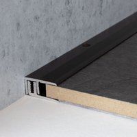 Auer - Abschlussprofil / Abschlussleiste Laminat 'Edmonton', Höhe 7 - 15 mm, 21 mm breit, 2-teilig, Aluminium eloxiert, gebohrt-silber-900 von AUER