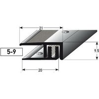 Auer - Abschlussprofil / Abschlussleiste Laminat 'Victoria', Höhe 5 - 9 mm, 21 mm breit, 2-teilig, Aluminium eloxiert, gebohrt-goldfarbig-900 von AUER
