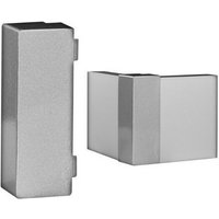 Klick Außenecke für Sockelleisten / Fußleisten 60 x 15 mm (Aluminium silber eloxiert) Klicksystem von AUER