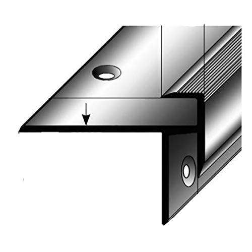 Laminat-Treppenkante / Winkelprofil, Einfasshöhe 8,5 mm, 33 mm breit, Aluminium eloxiert, gebohrt von AUER