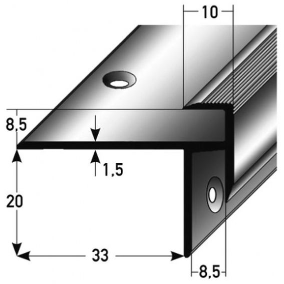 Laminat-Treppenkante "Lively" / Winkelprofil, Einfasshöhe 8,5 mm,... von AUER