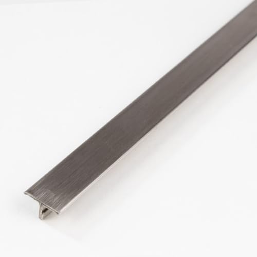 Montageprofil | Aluminium | Edelstahl matt | Breite 25 mm | Höhe 5-9 mm | Länge 2500 mm | T-Profil | 1 Stück von AUER