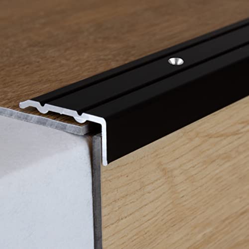 Treppenkante | Aluminium | Bronze Dunkel | Breite 24.5 mm | Höhe 10 mm | Länge 1200 mm | Gebohrt | Winkelprofil | 1 Stück von AUER
