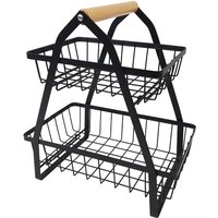 AUFUN 2 tier Obst Etagere, Obstkorb Rack Obstschale aus Metall, Abnehmbar Obst Halter Küche Ablagekorb AUFUN 2 tier Obst Etagere, Obstkorb Rack Obstschale aus Metall, Abnehmbar Obst Halter Küche Ablagekorb von AUFUN