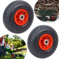 AUFUN 2x Sackkarrenrad pannensichere Vollgummireifen 17 mm Achse Schwarz von AUFUN