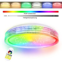 AUFUN 60W LED Deckenleuchte Deckenlampe mit Fernbedienung, RGB Modern Deckenleuchten mit Sternenhimmel-Effekt, für Wohnzimmer Kinderzimmer von AUFUN