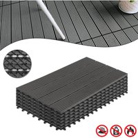 AUFUN 6er Set Terrassenfliesen WPC Kunststoff Fliesen 30x60cm - Holz Fliese Balkonfliesen Klickfliese in Holz Optik für Terrasse und Balkon(6 Stück = von AUFUN