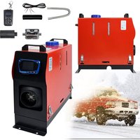 AUFUN 8KW Standheizung Diesel, 12V Luft Dieselheizung Auto Heizung Lufterhitzer, LCD Schalter für RV Boote LKW Wohnmobil Bus (Rot mit LCD von AUFUN