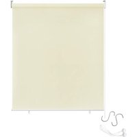 AUFUN Außenrollo Balkon Sichtschutz Sonnenschutz Senkrechtmarkise Balkon Outdoor Rollo Beschattung UV Schutz (100 X 140cm, Beige) von AUFUN