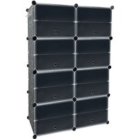 AUFUN DIY Schuhregal mit 16 stapelbaren Schuhschrank 8 stufiger Kunststoff Schuhregale Organizer für Schrank Flur Schlafzimmer Eingang(82x32x124cm) von AUFUN