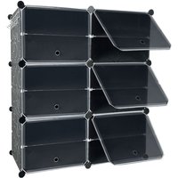 AUFUN DIY Schuhschrank mit 16 Fächer, 6 stufiger Kunststoff für Schrank Flur Schlafzimmer Eingang(82x32x93cm) von AUFUN