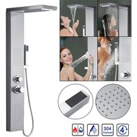 AUFUN Duschpaneel Edelstahl Duschsystem mit Regendusche, Massagedusche, Duschsäule Duschset mit Handbrause für Badezimmer Duschbrause, Silber von AUFUN