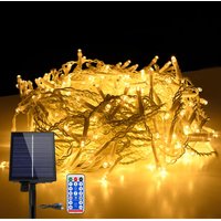AUFUN Eisregen Solar Lichterkette Außen und Innen, LED Weihnachtsbeleuchtung Beleutung mit IP44 Wasserdicht & Timer, für Weihnachtsdeko, Balkon. von AUFUN