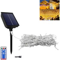 AUFUN Eisregen Solar Lichterkette Außen und Innen, LED Weihnachtsbeleuchtung Beleutung mit IP44 Wasserdicht & Timer, für Weihnachtsdeko, Balkon. von AUFUN