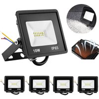 AUFUN LED Strahler Kaltweiß Außenstrahler aus Aluminium, LED Fluter Scheinwerfer Licht Leuchtung IP65 wasserdicht, für Garage, Garten(5x10W, Kaltweiß) von AUFUN
