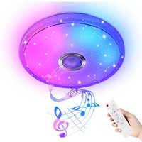 AUFUN Led Deckenleuchte 48W mit Bluetooth Lautsprecher, Dimmbar Deckenlampe mit Fernbedienung und APP Steuerung, Schlafzimmerlampe für Wohnzimmer, von AUFUN