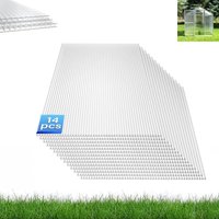 AUFUN Polycarbonat-Kammerplatten transparent für Gewächshaus-Hohlwandplatten Gewächshausplatte 605 x 1210 x 4 mm 10,25 m² (14 Stück) von AUFUN
