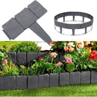 Rasenkante Kunststoff 7,5m Steinoptik Garden Border aus Polypropylen, Mähkante Beetumrandung Garten dekorativ, 1Element: 25x23x1 cm, Anthrazit - Aufun Rasenkante Kunststoff 7,5m Steinoptik Garden Border aus Polypropylen, Mähkante Beetumrandung Garten dekorativ, 1Element: 25x23x1 cm, Anthrazit - Aufun von AUFUN